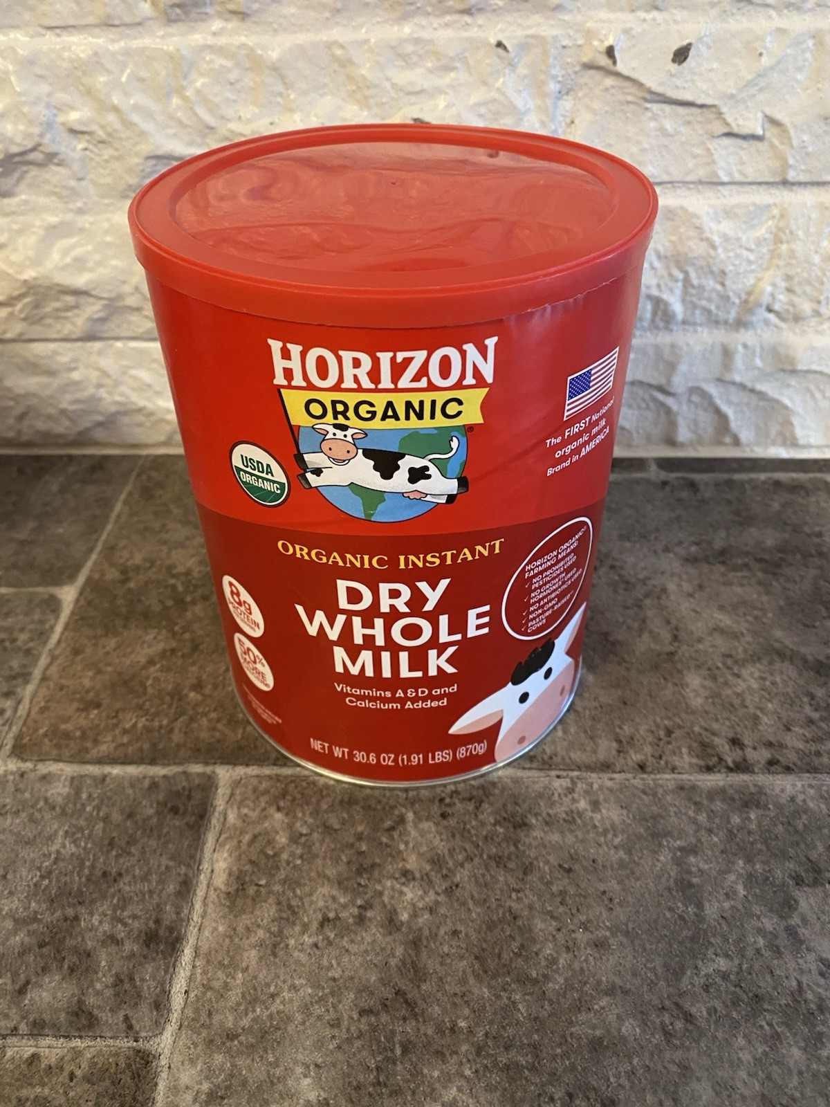 Horizon Organic Instant Dry Whole Milk, 30.6 Oz. ( Pack Of 3 ) Shelf Life 1 Year