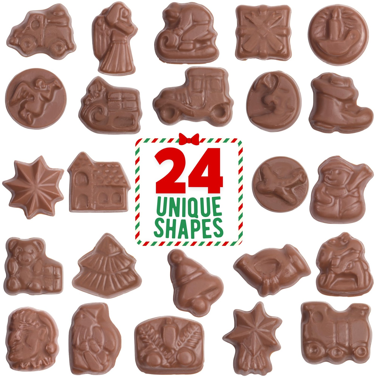 2 PCS Nativity Christmas Advent Calendar Santa Countdown 24 Days 2.4 Ounces
