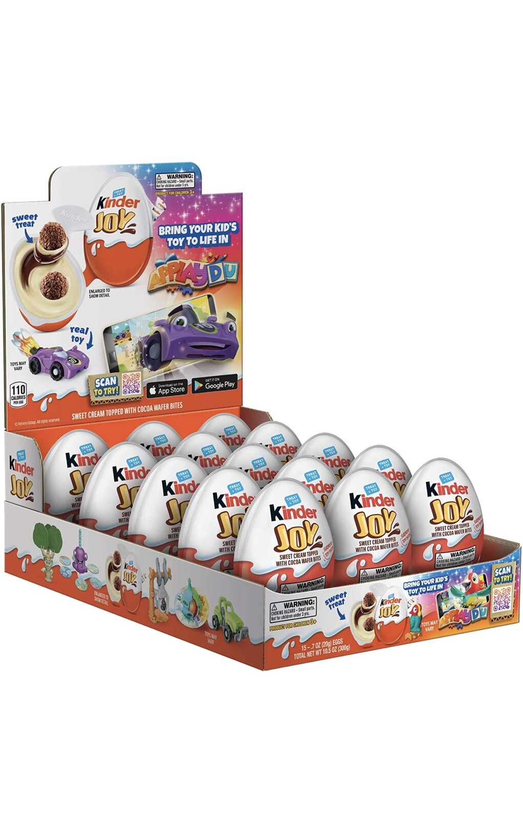 Kinder JOY Eggs, 15 Count, Individually Wrapped Bulk Chocolate Candy Eggs & Toys