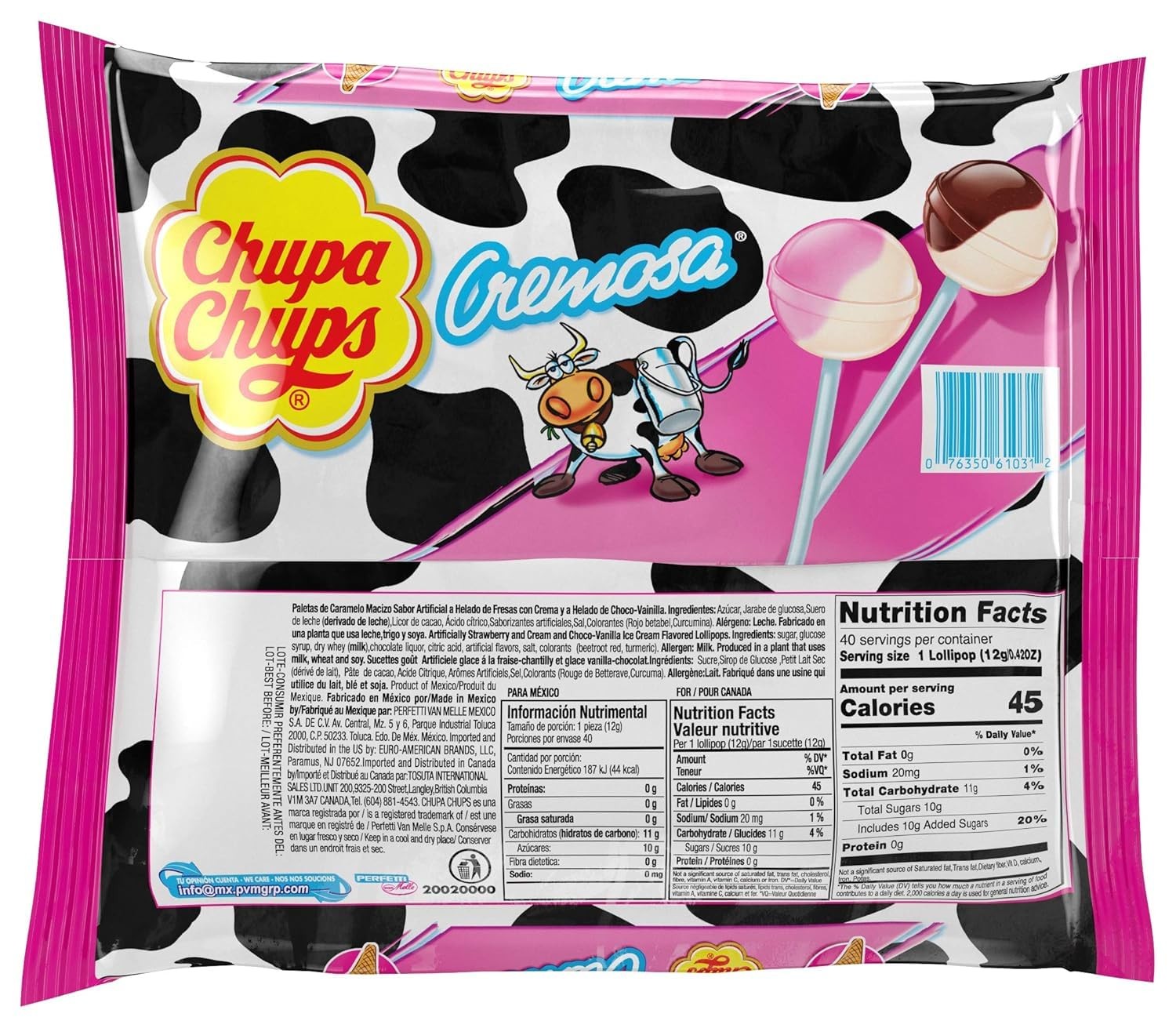 Chupa Chups Cremosa Holiday Candy Lollipop Variety 40 Count (Pack of 1)