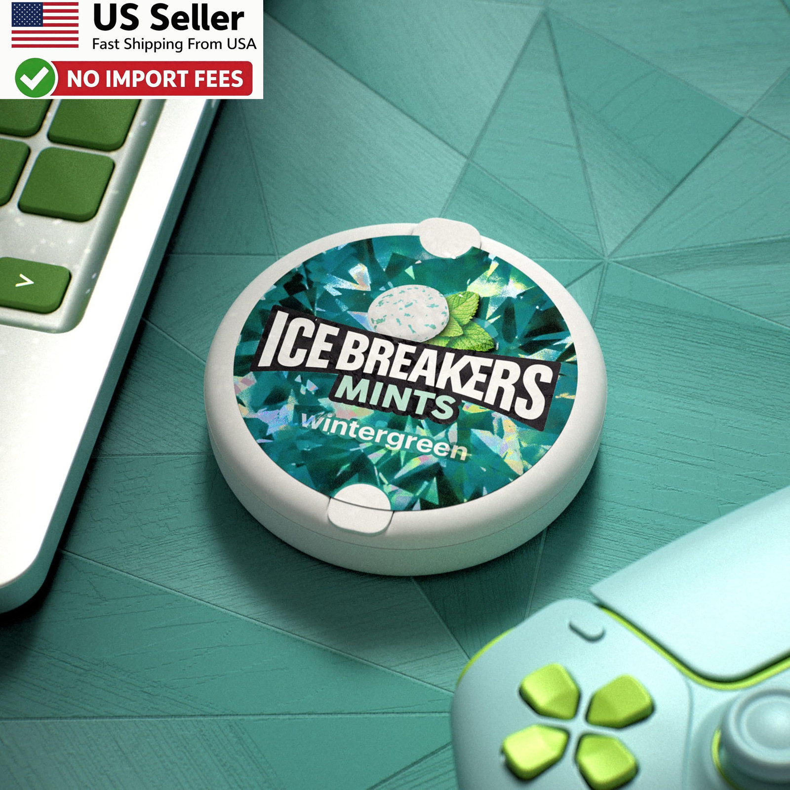ICE BREAKERS Wintergreen Sugar Free Mints Tins 1.5 oz 8 Count Mints FROM USA
