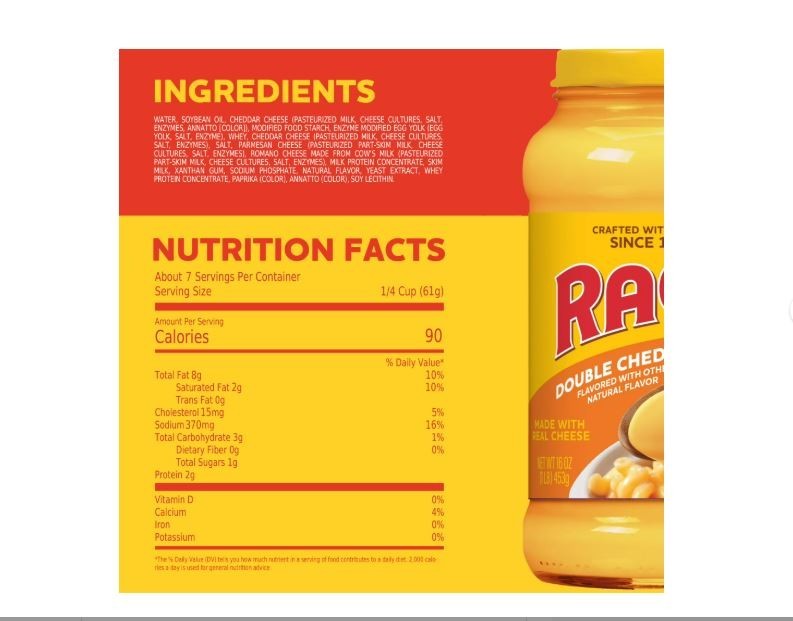 RAGU Double Cheddar Cheese Sauce, 16 oz, for Pasta Sauce and More