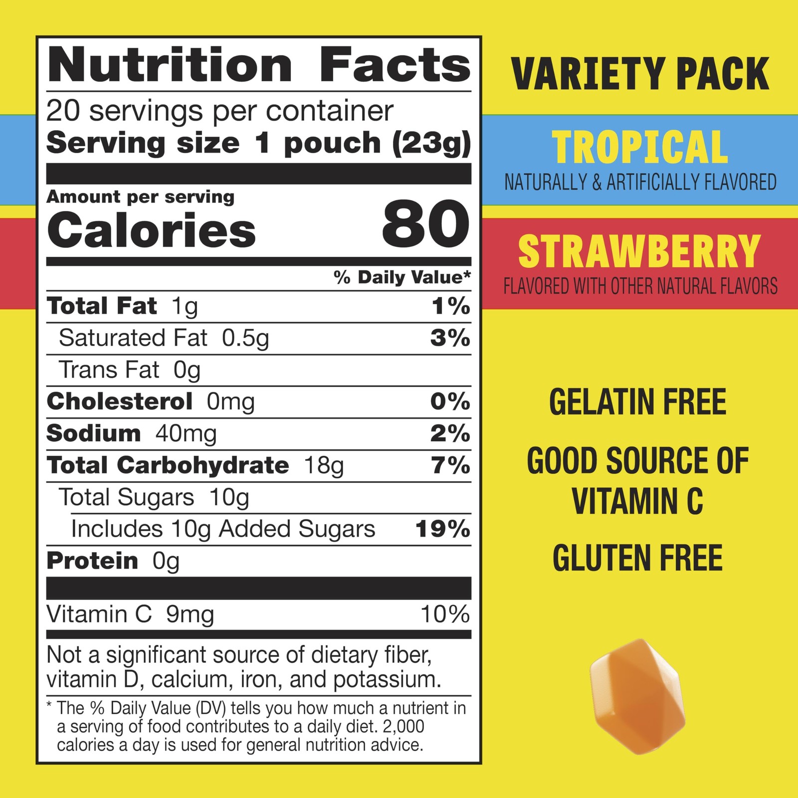 Gushers Fruit Flavored Snacks, Tropical and Strawberry 20 Count (Pack of 1)