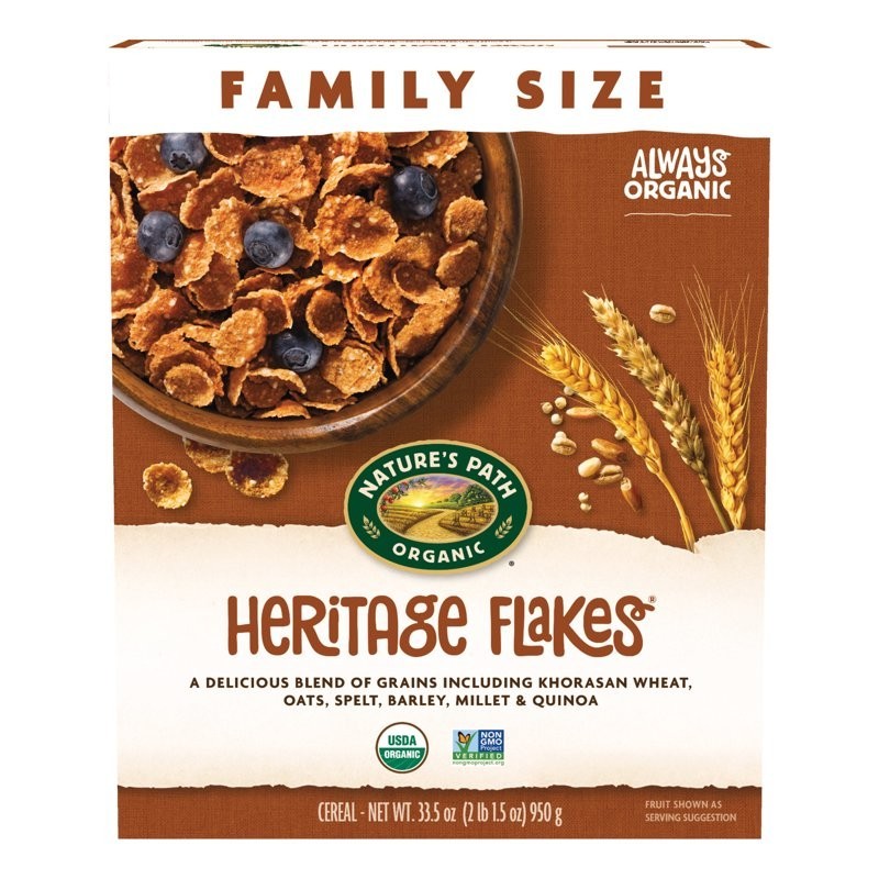 Nature’s Path Organic Breakfast Cereal, Heritage Flakes, 33.5oz Box
