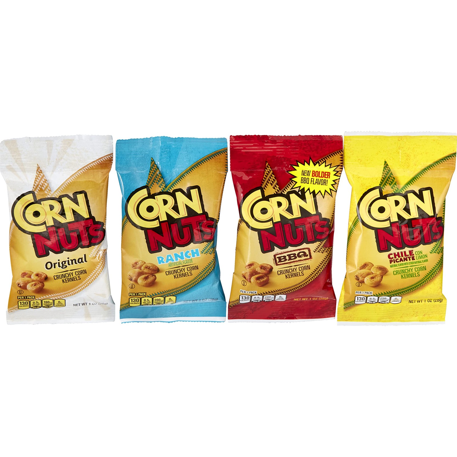 CORN NUTS Variety Pack, Crunchy Corn Kernels, Snack Box, 1 oz (Pack of 12)