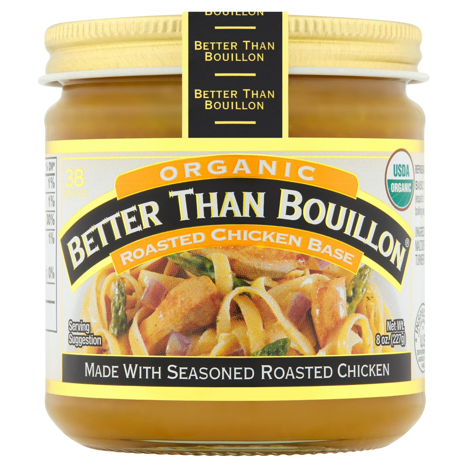 Better Than Bouillon Organic Roasted Chicken Base,Shelf-Stable,8 oz Jar (2 PACK)