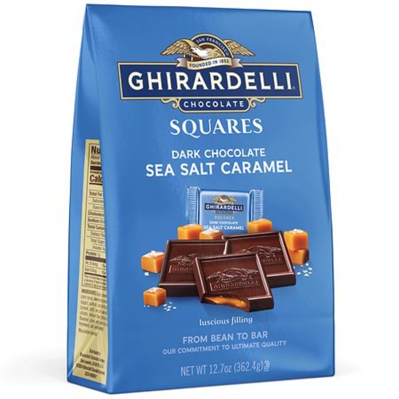 Dark Chocolate Squares Bag Sea Salt Caramel 12.7 OZ