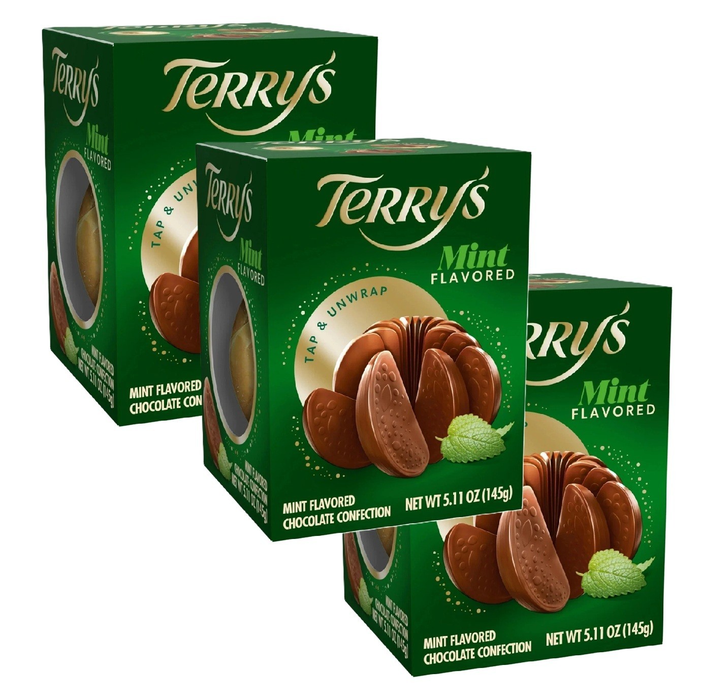 Terry’s Milk Chocolate Natural Mint Splits 20 Orange Sections Candy 5.11oz 3 Pk