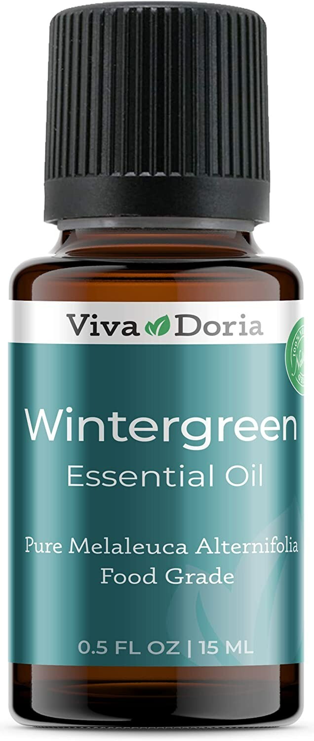Viva Doria Pure Wintergreen Essential Oil, Food Grade, 0.5 Fl oz