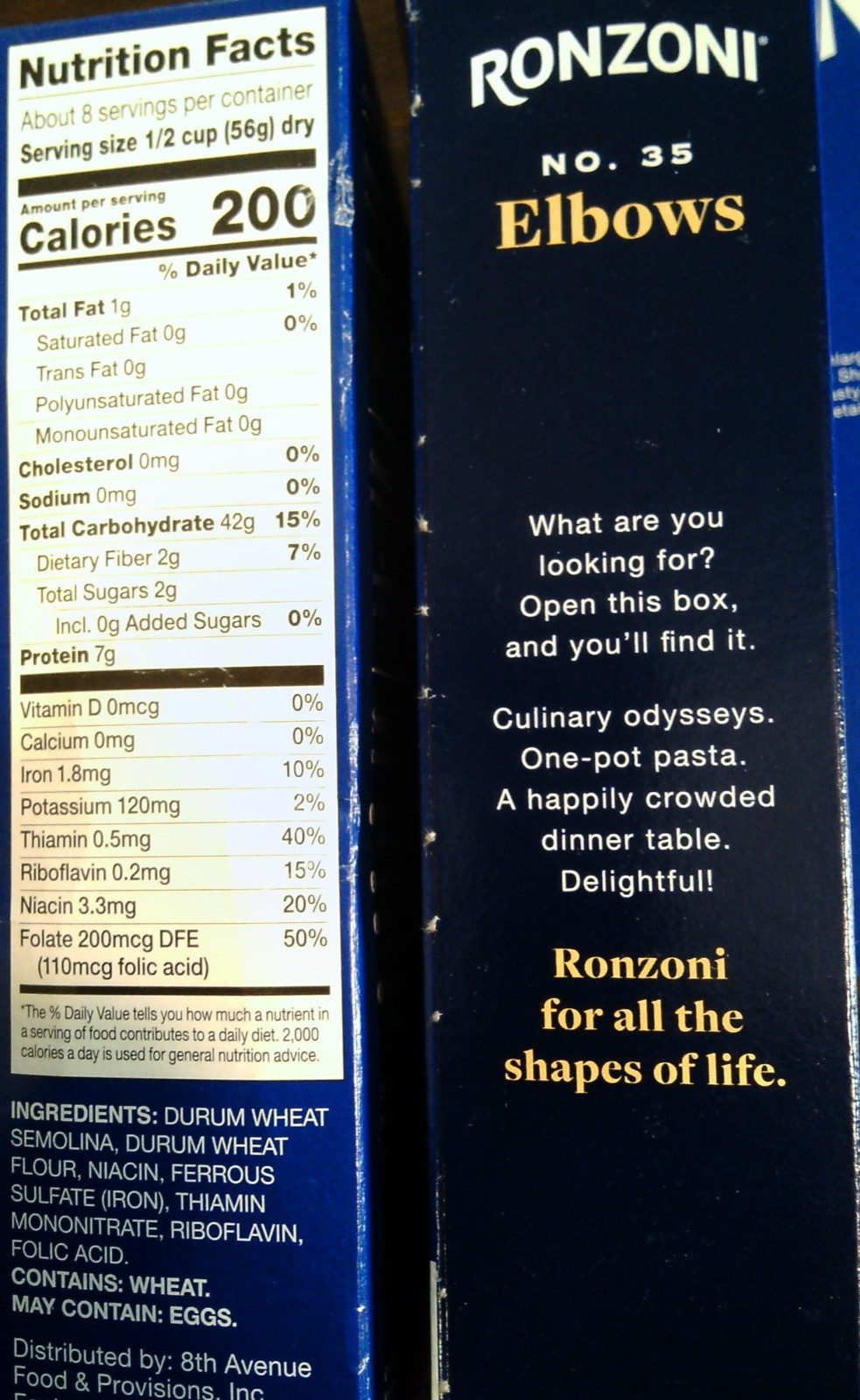 LOT of 3 Ronzoni No. 35 Elbows (Macaroni), 16oz EA (BEST BY 6/26, 6/26, 7/26)