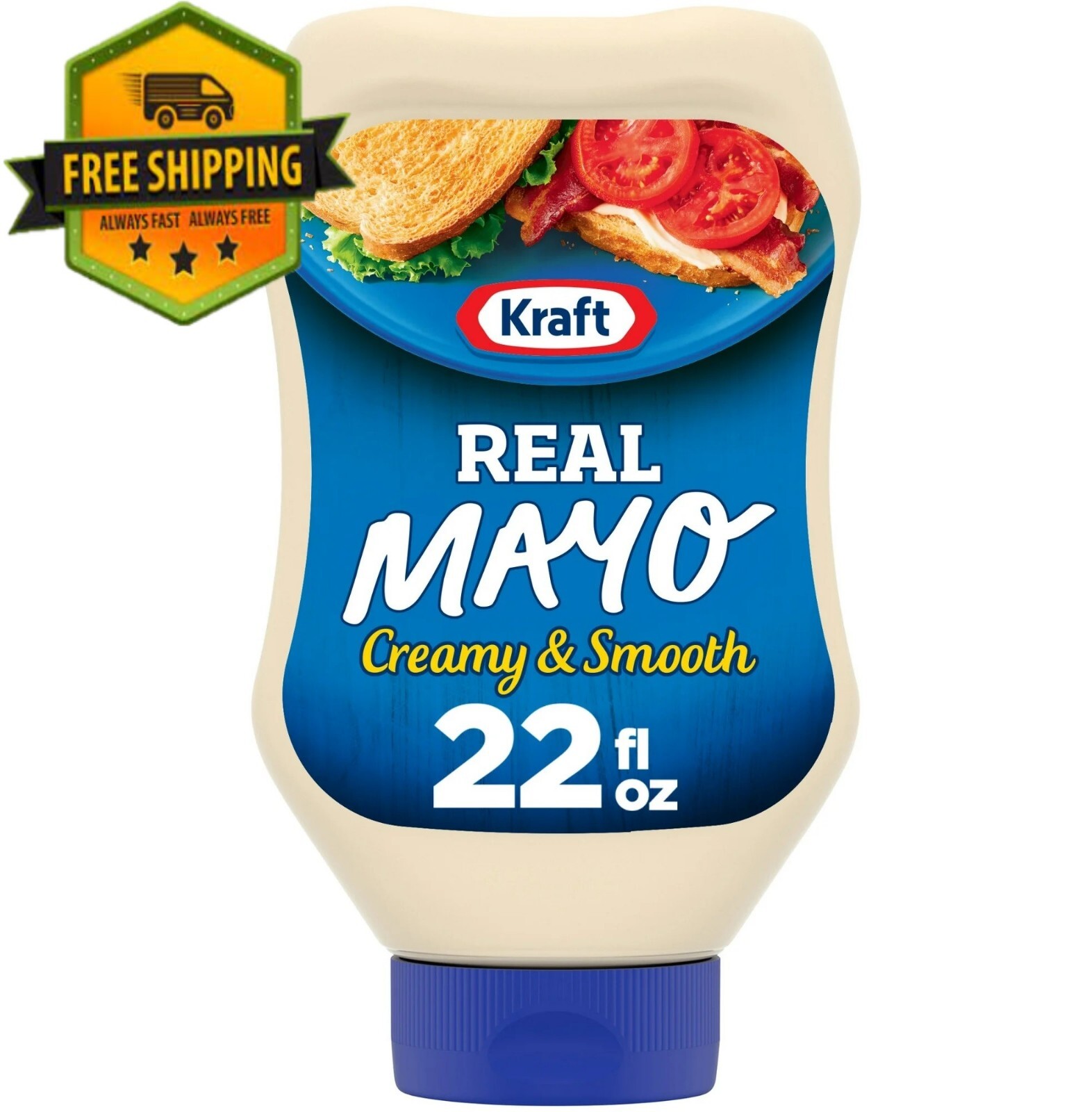 Kraft Real Mayo Creamy & Smooth Mayonnaise in a 22 fl oz Squeeze Bottle
