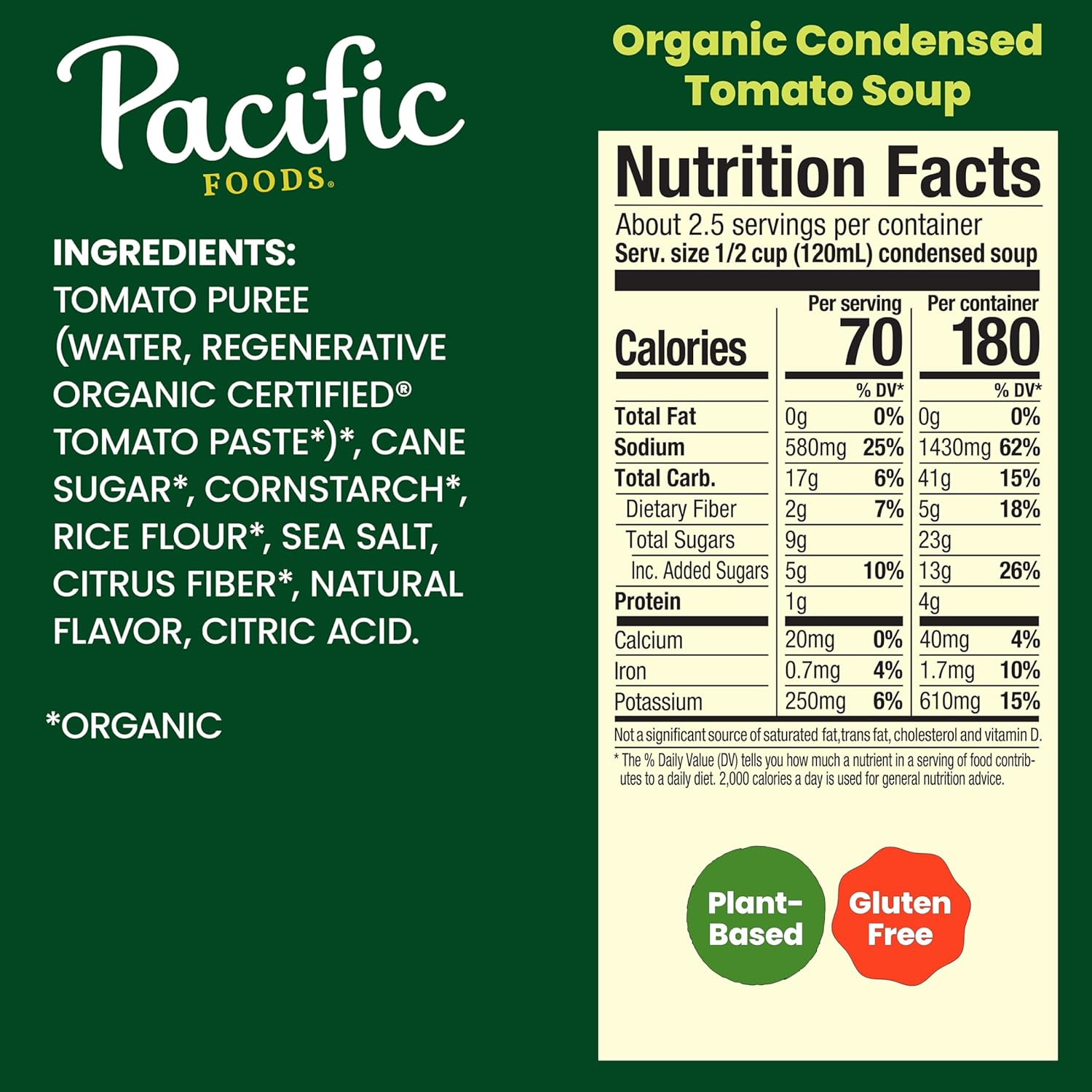 Pacific Foods Organic Condensed Tomato Soup, 10.75 Oz Can (12 Pack)