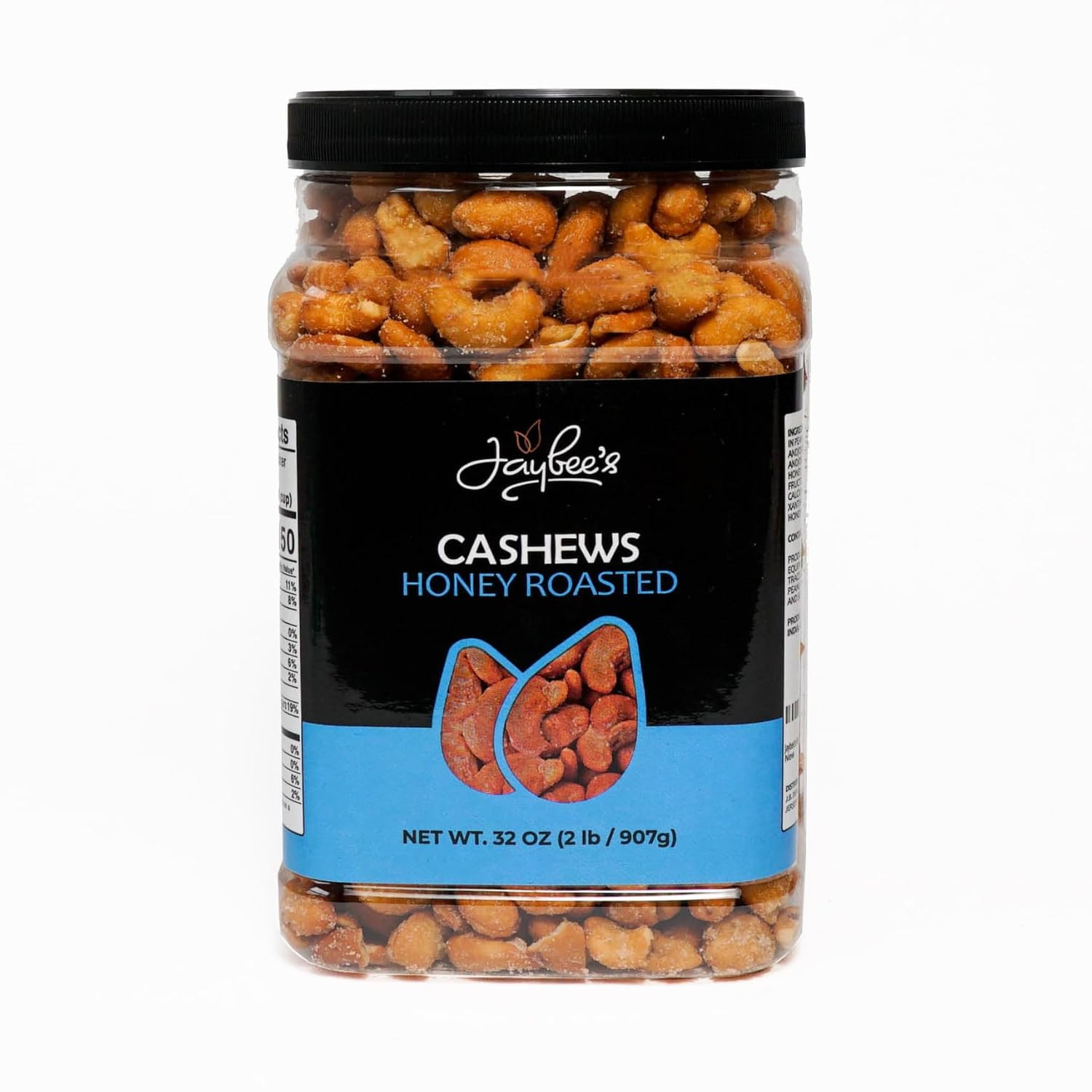 Honey Roasted Cashews 32 Oz Reusable Container Gourmet Nuts Coated with Sweet