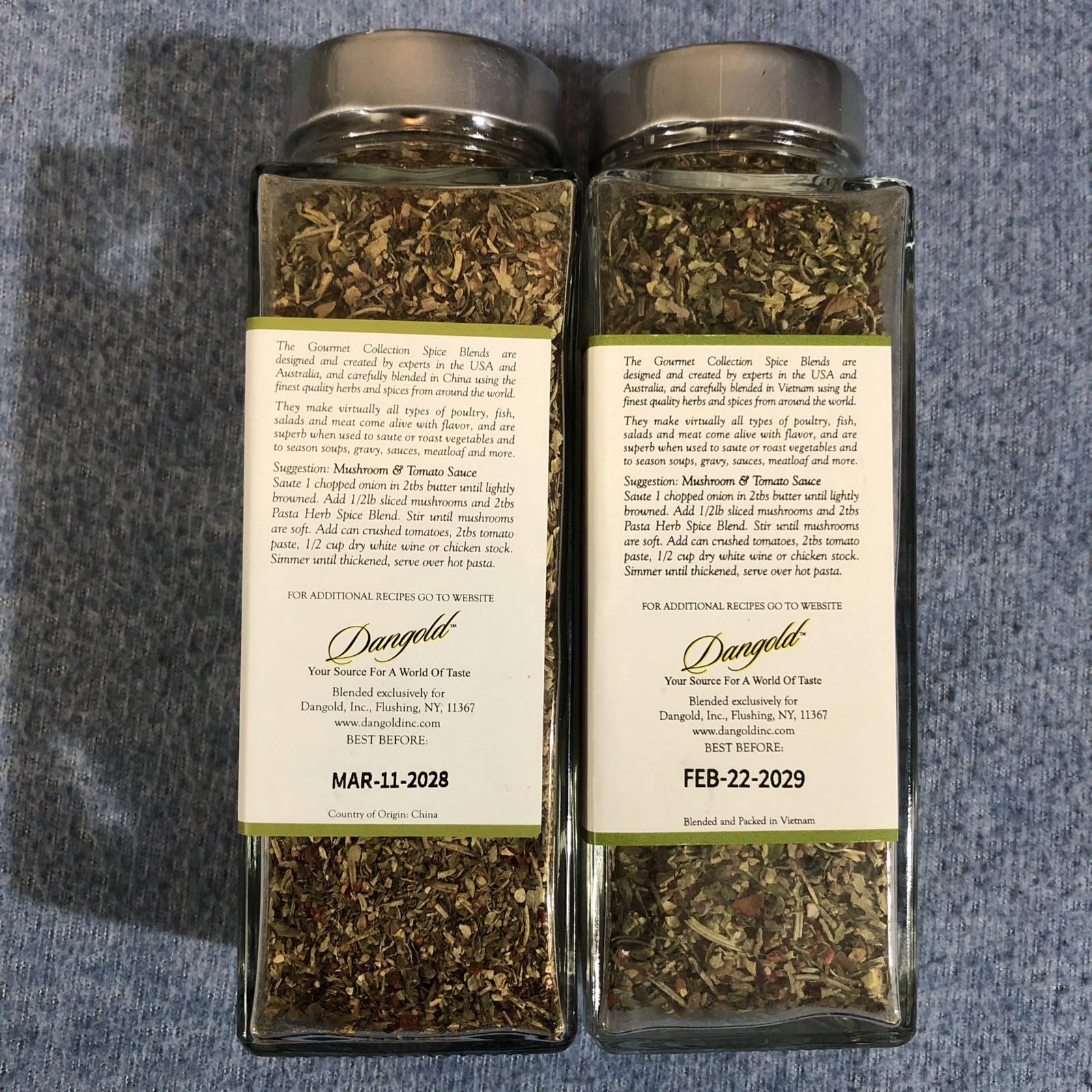 2 PACK ~ The Gourmet Collection Spice Blends PASTA HERB SPICE BLEND 2.99 oz Ea