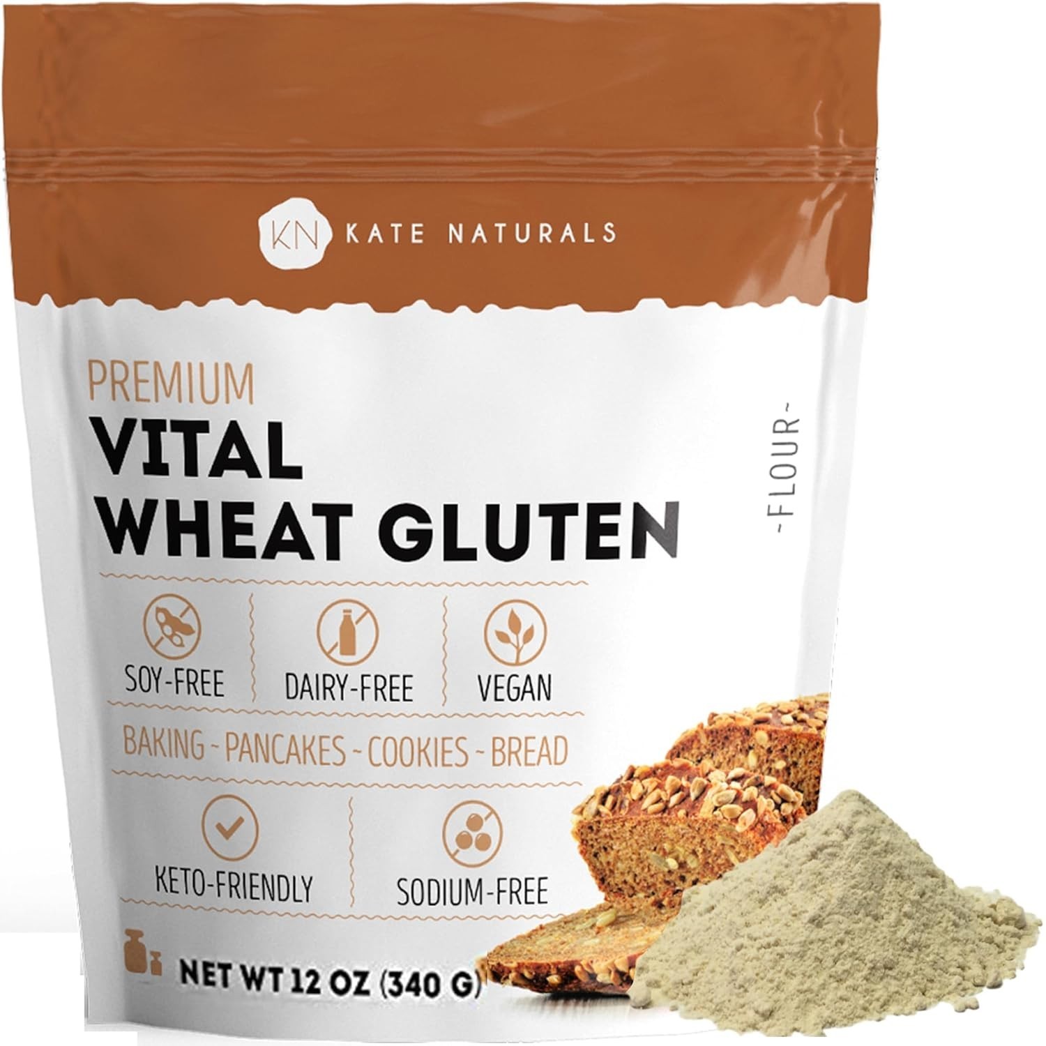 Vital Wheat Gluten for Bread Making, Baking Additive & Seitan. Compatible wit…