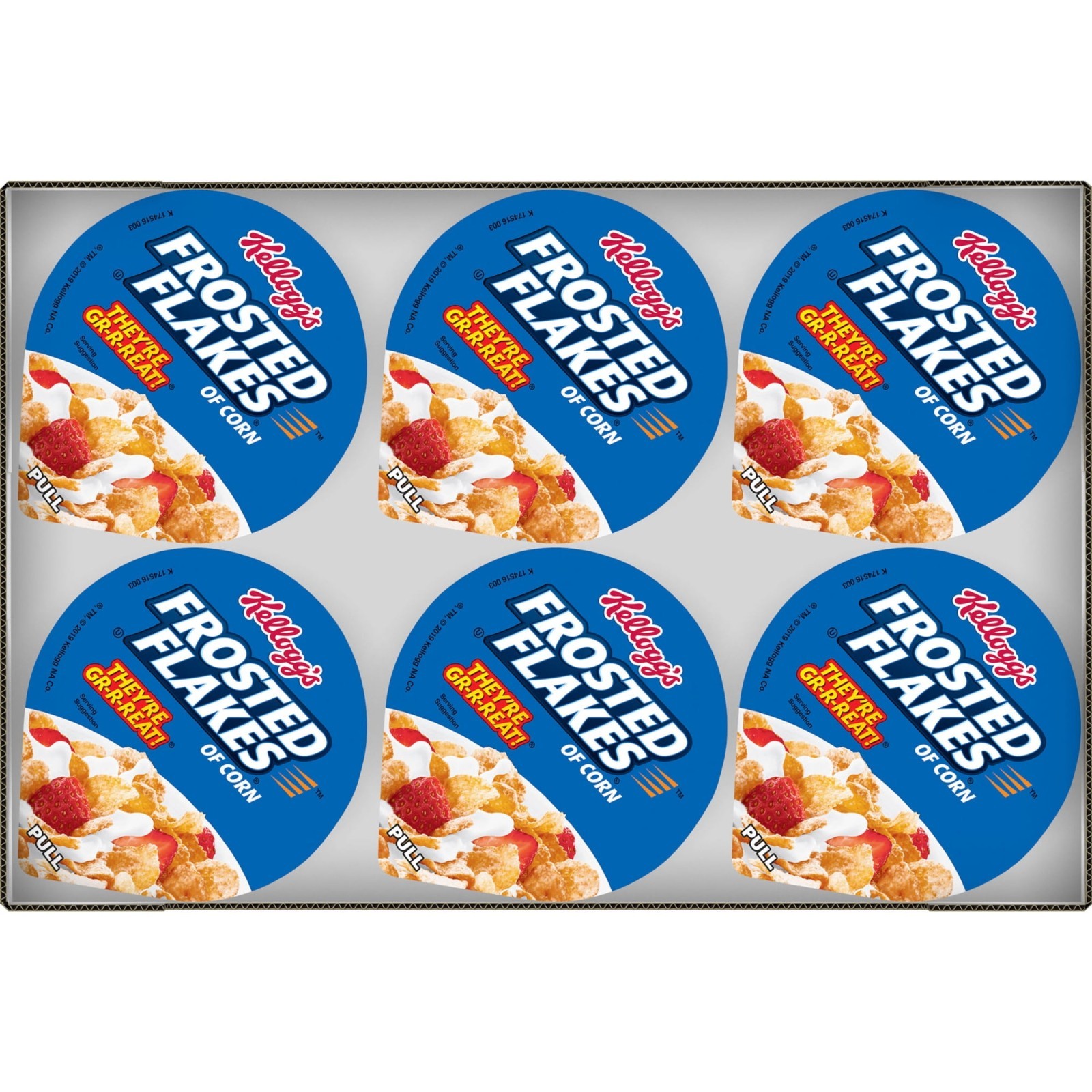 Kellogg’s Frosted Flakes Original Cereal Cups 12.6 oz 6 Count 1-2 Pack