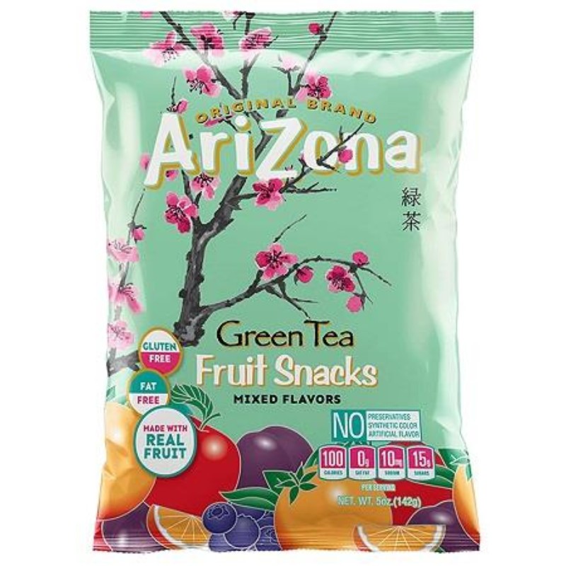 3x Arizona Green Tea Fruit Snacks Mixed Flavors Candy Sweet Snack Chewy New 5oz