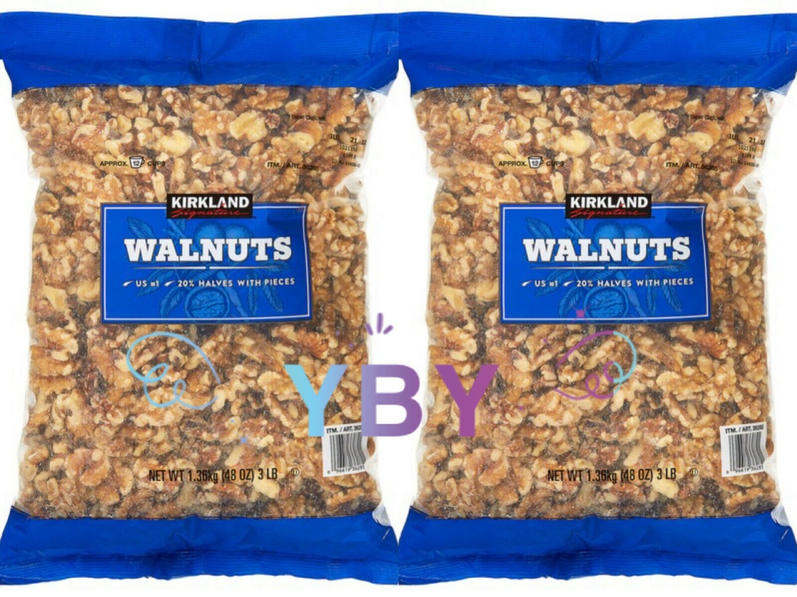 2 Packs Kirkland Signature Walnuts 3 lb Each Pack, Total 6 lbs
