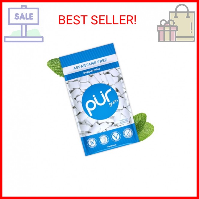 PUR Gum | Aspartame Free Chewing Gum | 100% Xylitol | Natural Peppermint Flavore
