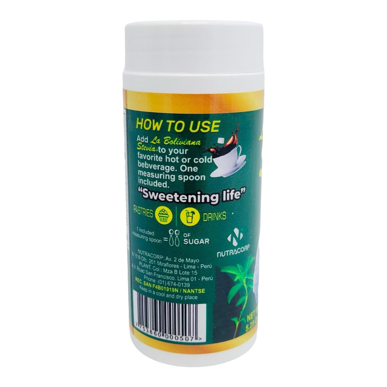 Stevia La Boliviana Sweetener | 150 g net weight | Original Natural Stevia