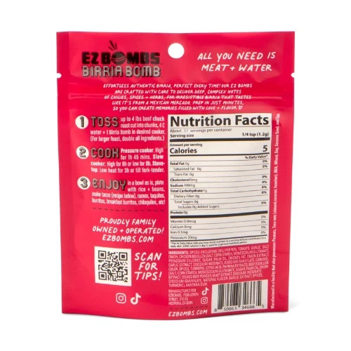 EZ Bombs Birria Bomb Seasoning, 1 Pack – Authentic Mexican Spice Mix for Tacos,,