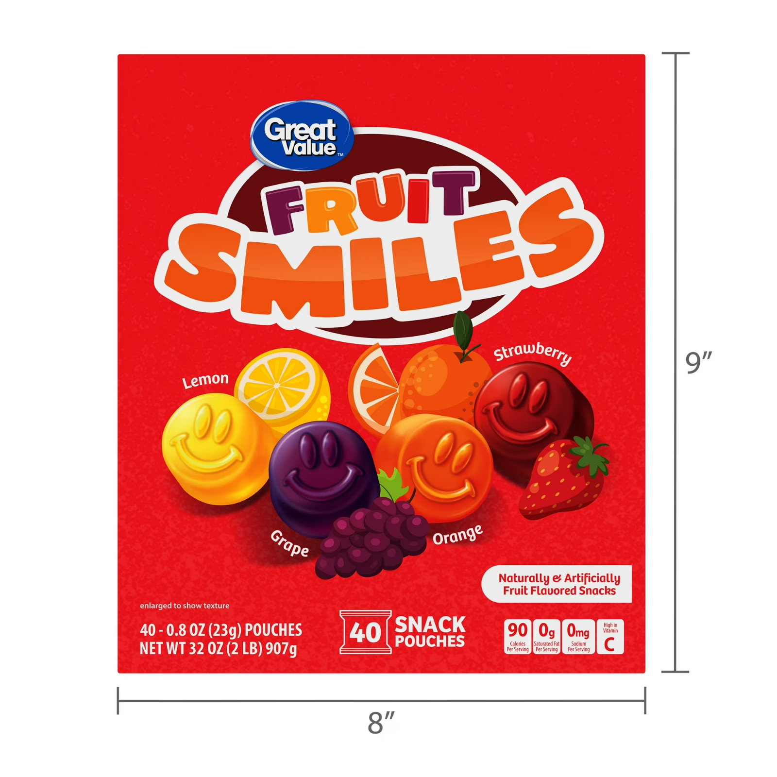 Great Value Fruit Smiles Snacks, Original Flavor, 40 Count, Free Shipping@