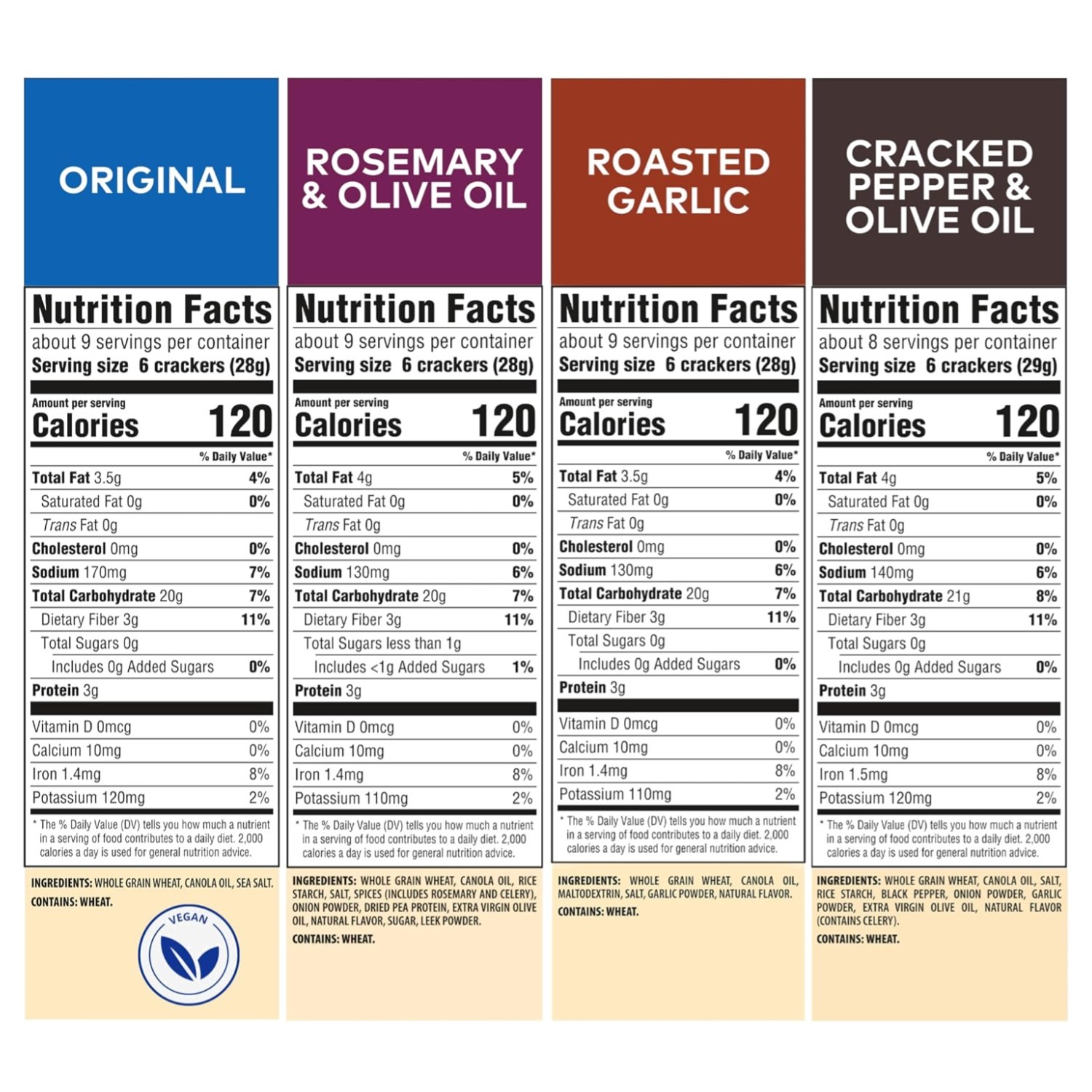 Crunchy Whole Grain Crackers, 4 Flavor Assortment