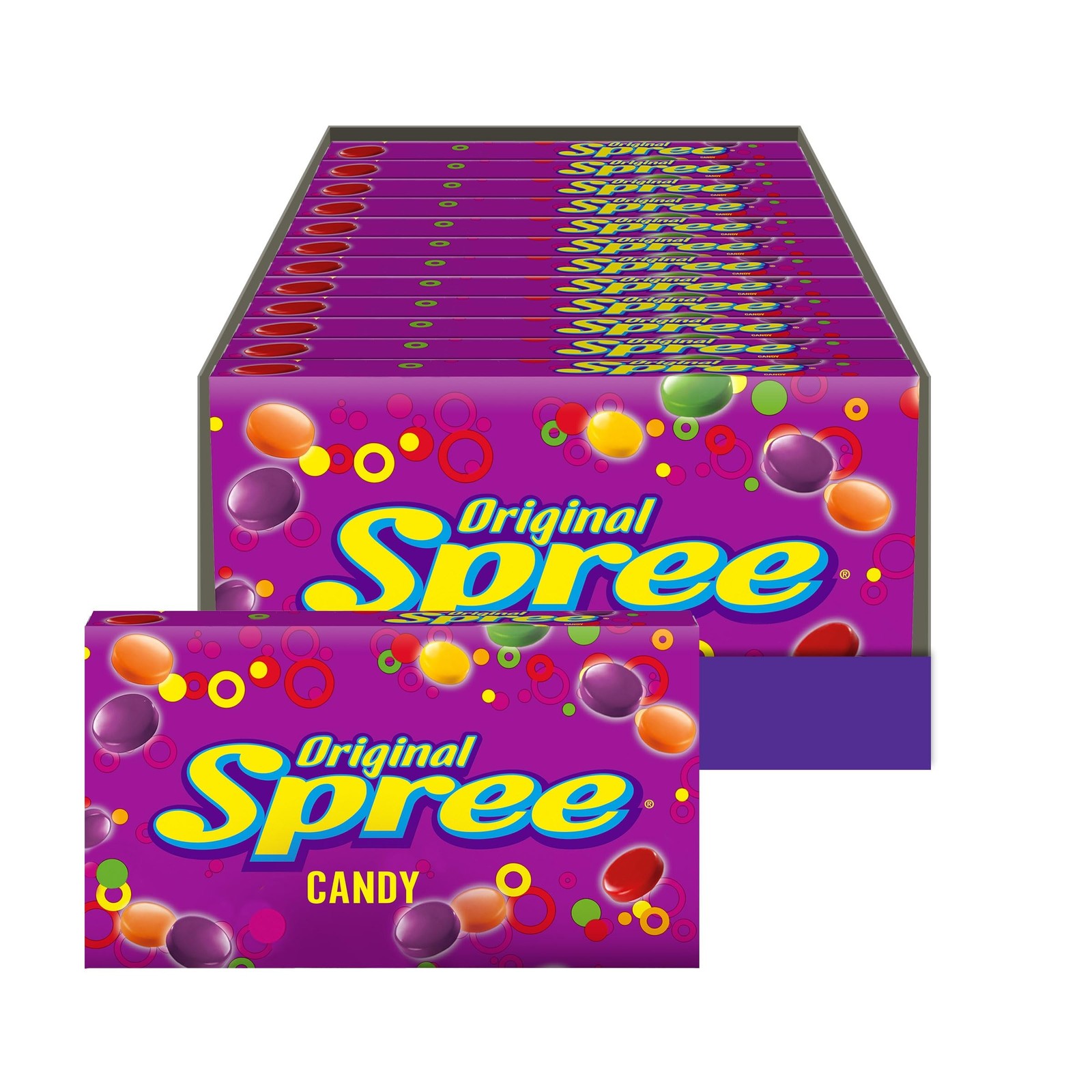Spree Hard Candy, 5 Ounce Theater Candy Boxes (Pack of 12)