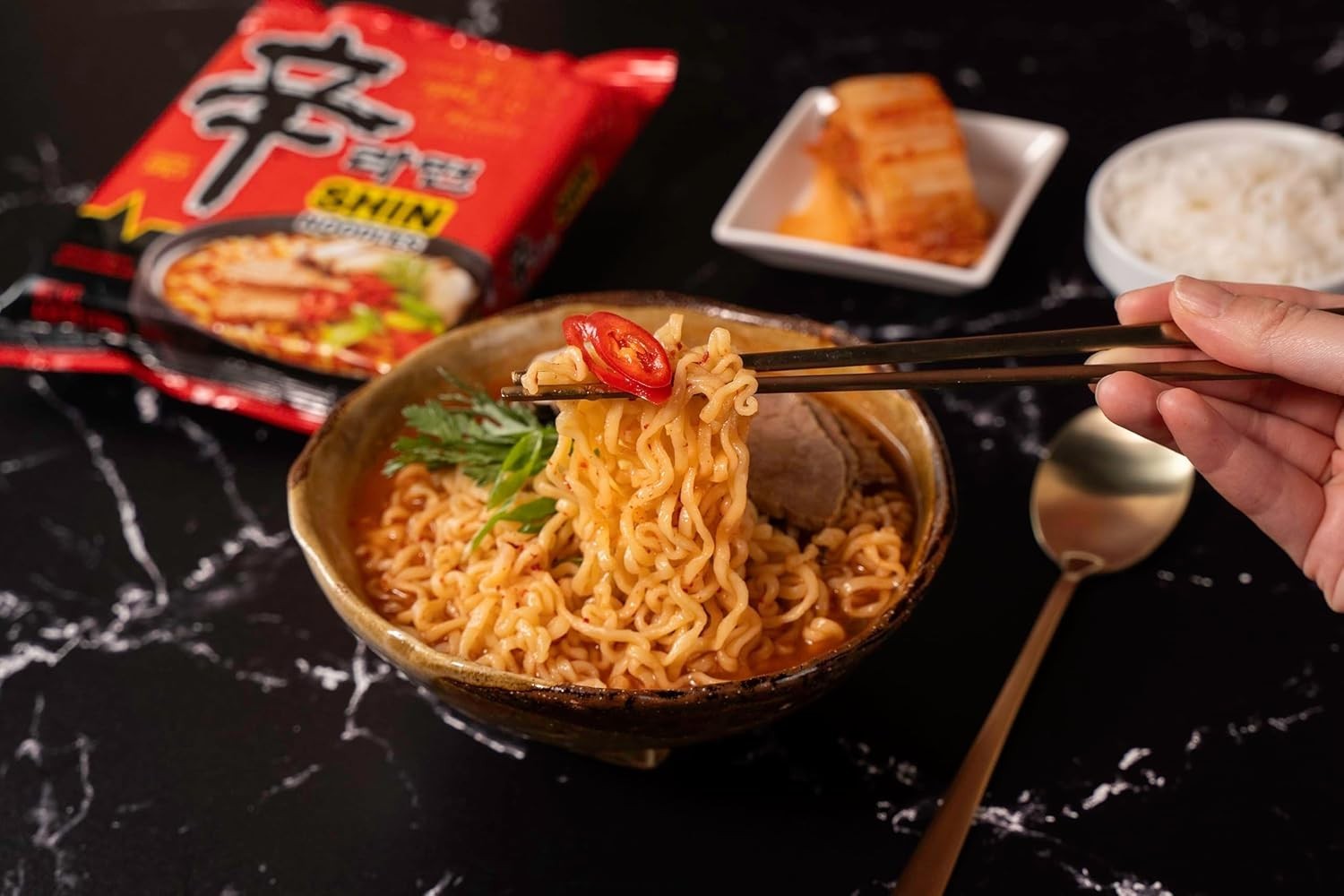 Authentic Korean Gourmet Instant Ramen, Spicy Shin, 20-Pack