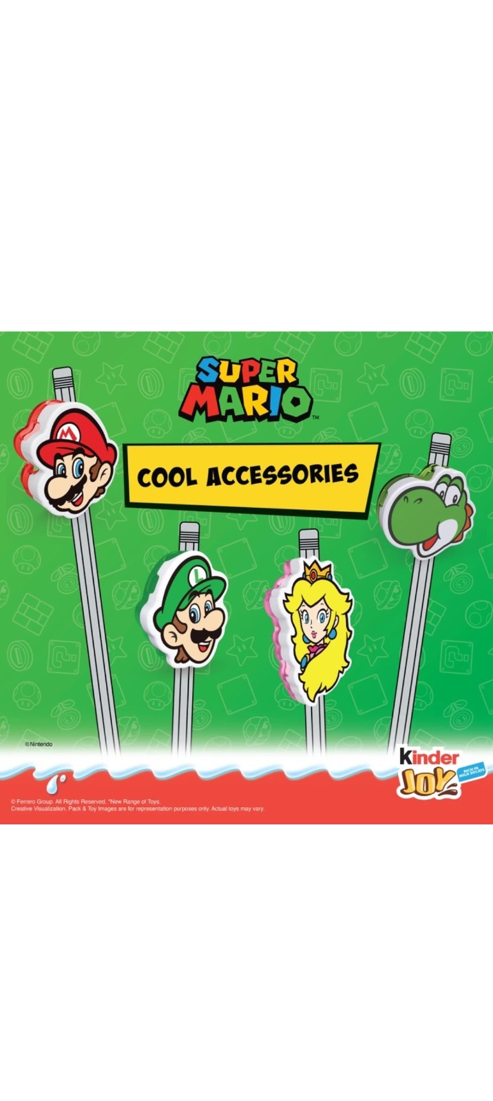 16 Pack Kinder Joy Super Mario Edition (Multi),Chocolate super Mario , 320 Gm.