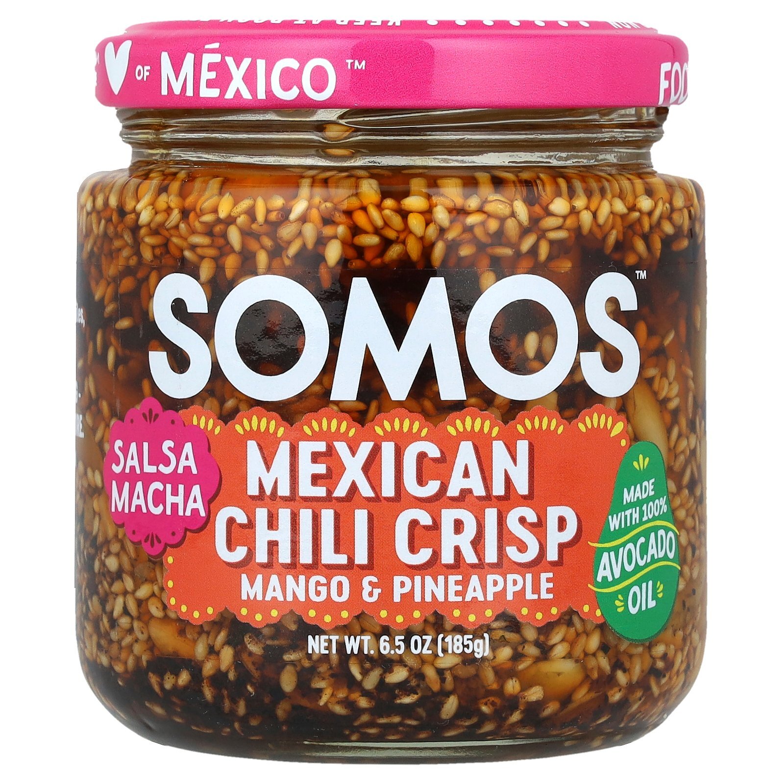 Salsa Macha, Mexican Chili Crisp, Mango & Pineapple, Medium, 6.5 oz (185 g)