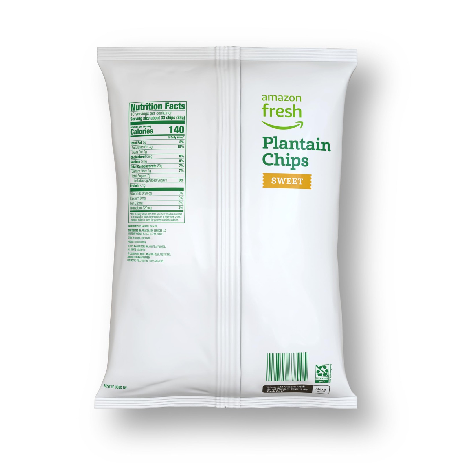Amazon Fresh, Sweet Plantain Chips, 10 Oz (Pack of 4) 10 Ounce