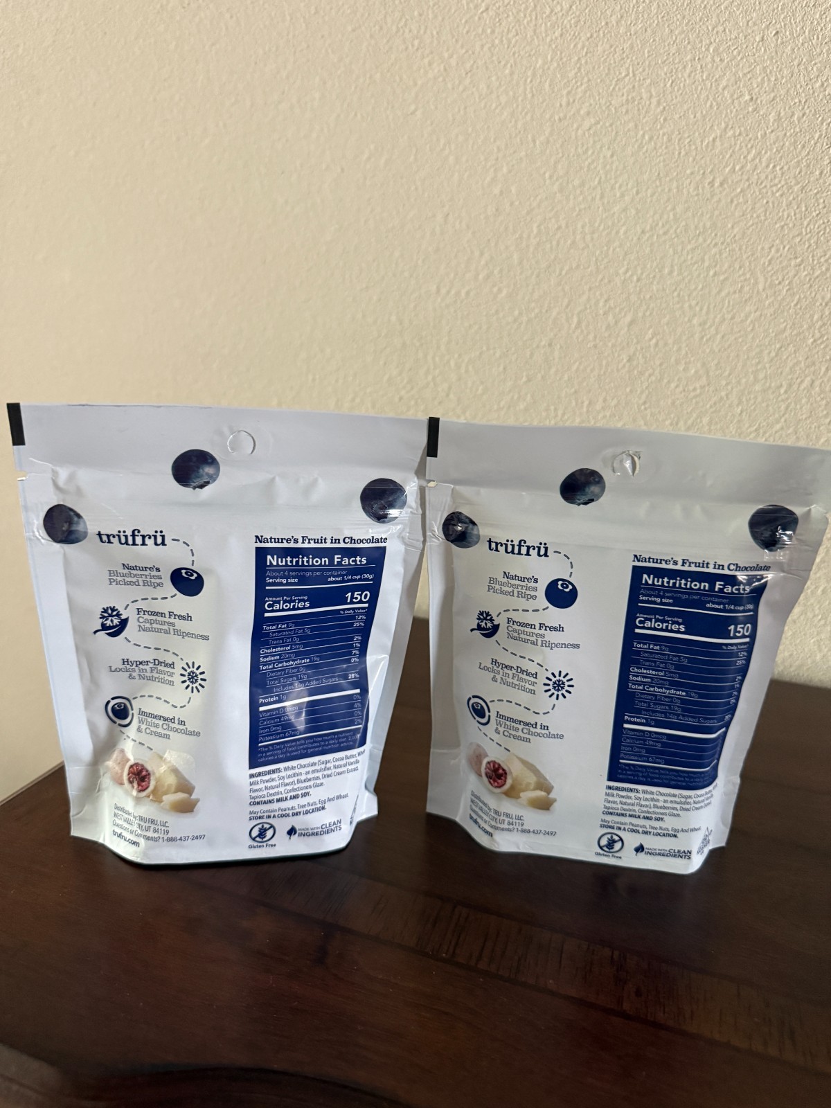 2 PACKS -Tru Fru Nature’s Blueberries Hyper-Dried, Gourmet Freeze Dried-EXP 9/26