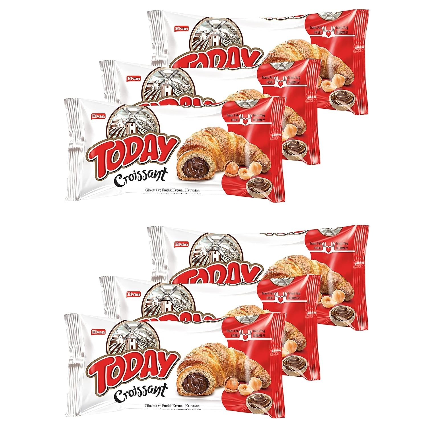 Soft and Rich Croissants with Hazelnut Filling | 6 Individually Wrapped Packs