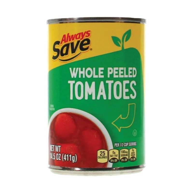 6x Always Save Whole Peeled Tomatoes Canned Veggie Pantry Bulk Bundle 14.5oz