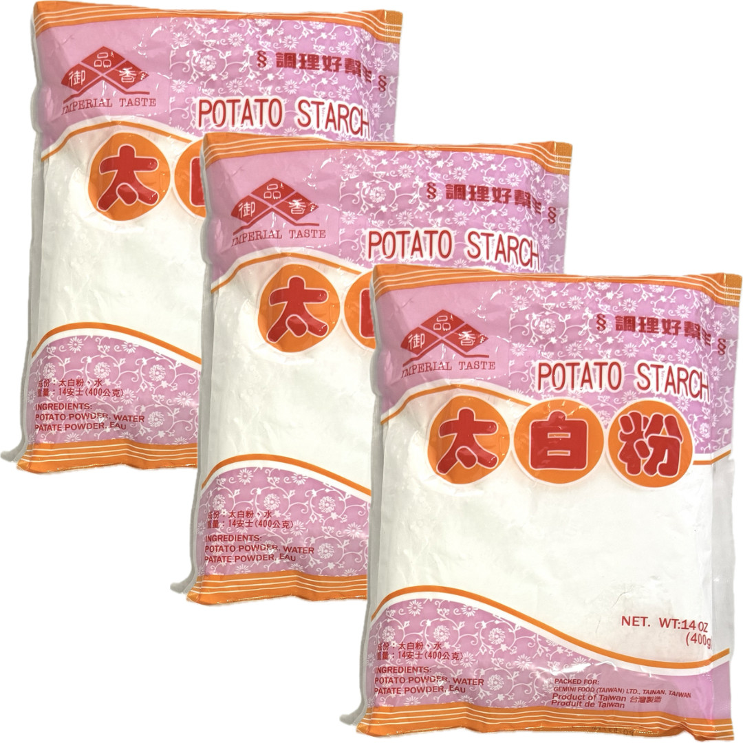 3 Packs – 14oz Imperial Taste Potato Starch, Product of Taiwan (Total 42oz)