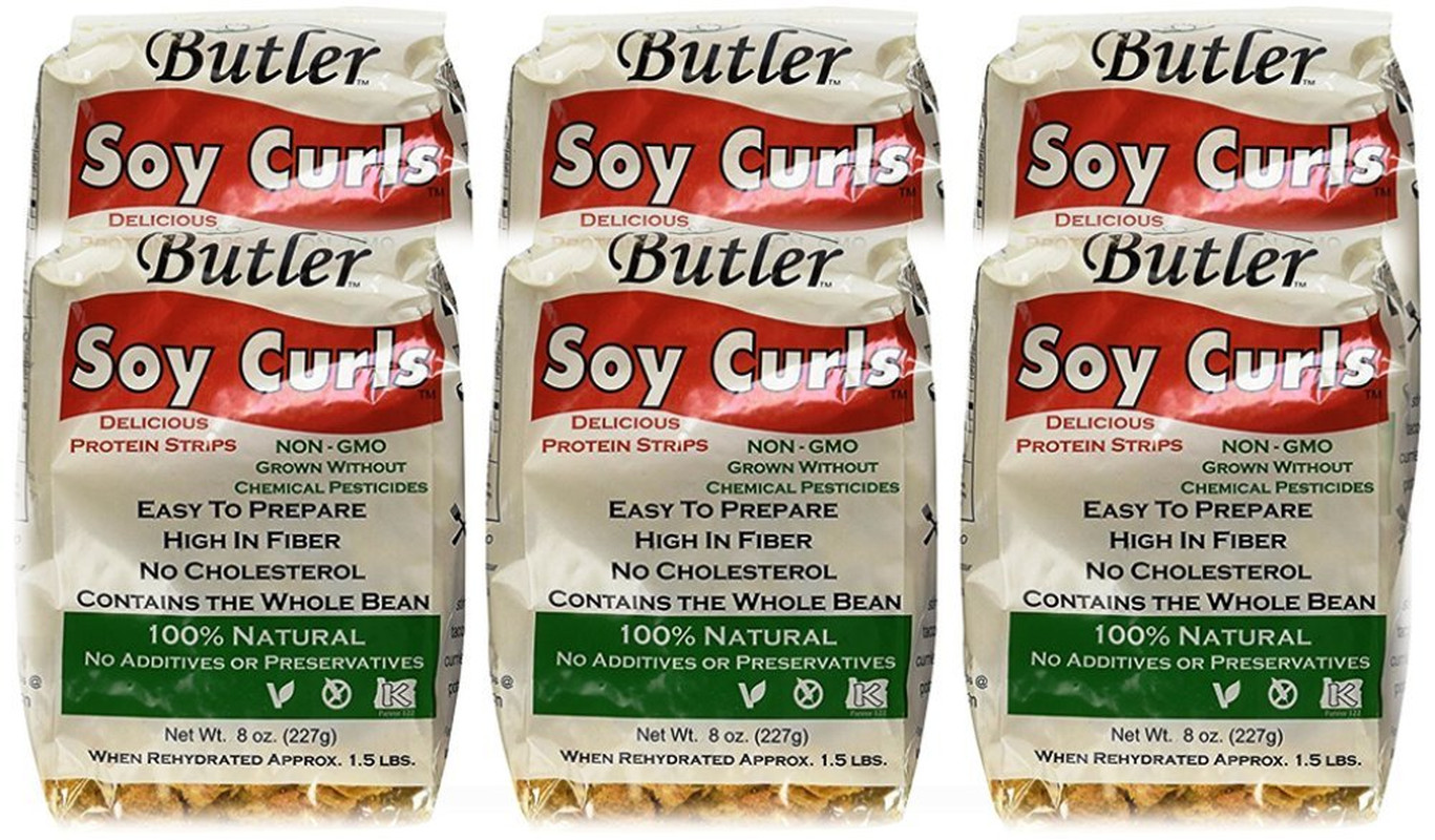 Butler Soy Curls, 8 Oz. Bags (Pack of 6)