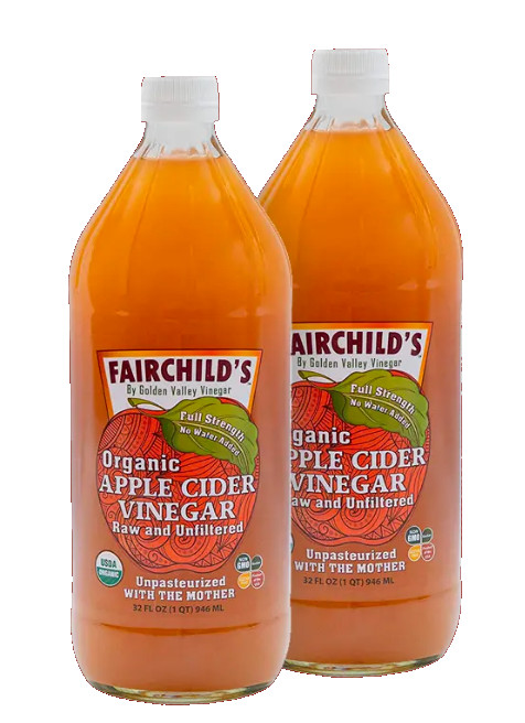 2 Lot Fairchild’s Organic Raw Unfiltered Apple Cider Vinegar FREE SHIPPING 32oz