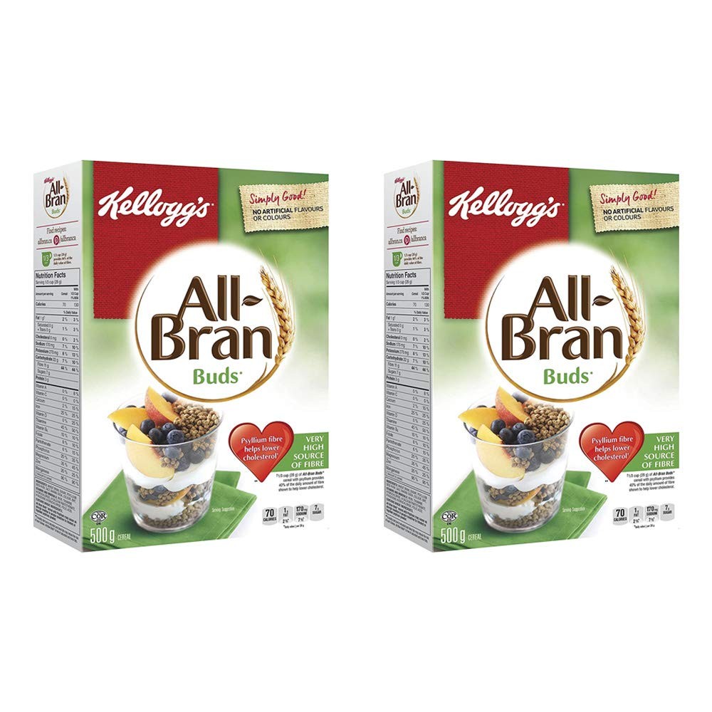 Kellogg’s All Bran Buds Cereal 500g/17.6oz, 2-Pack (Imported from Canada)