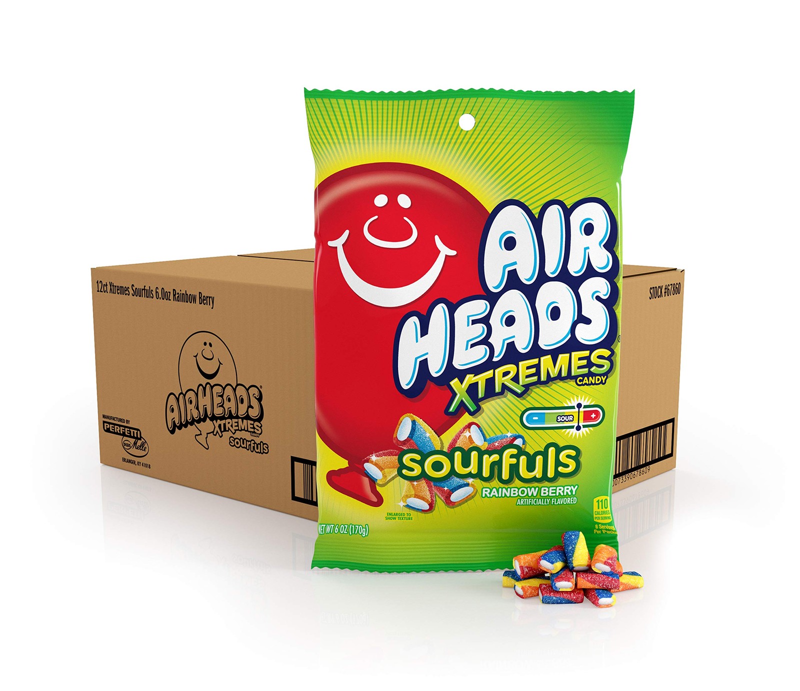 Candy, Xtremes Sourfuls Bag, Rainbow Berry, Non Melting, Bulk Party Bag, 6 oz (P
