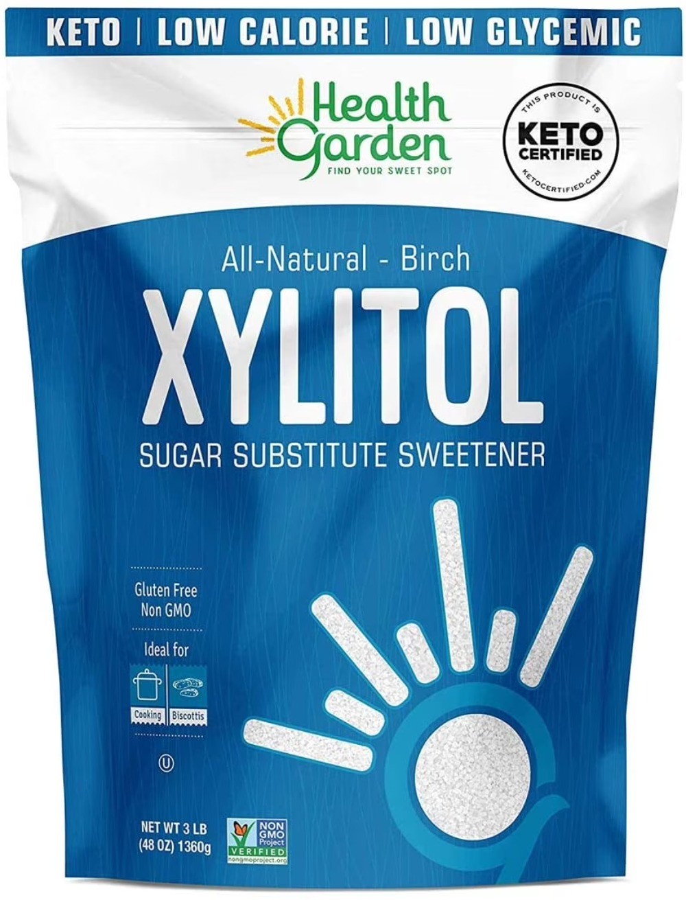 Real Birch Xylitol Sweetener, 3 lb (1 Pack)