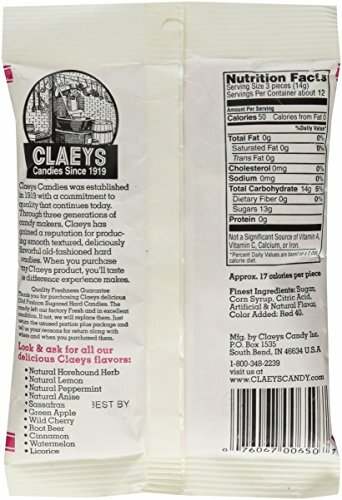 Claey’s Old Fashioned Hard Candy Wild Cherry Drops – 6 oz Bag