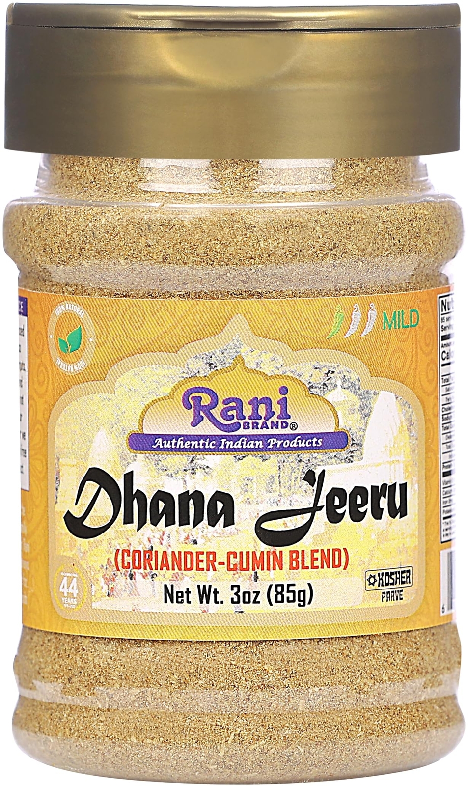 Rani Dhana-Jeeru (Coriander-Cumin Blend 50-50) Powder 3oz (85g) PET Jar