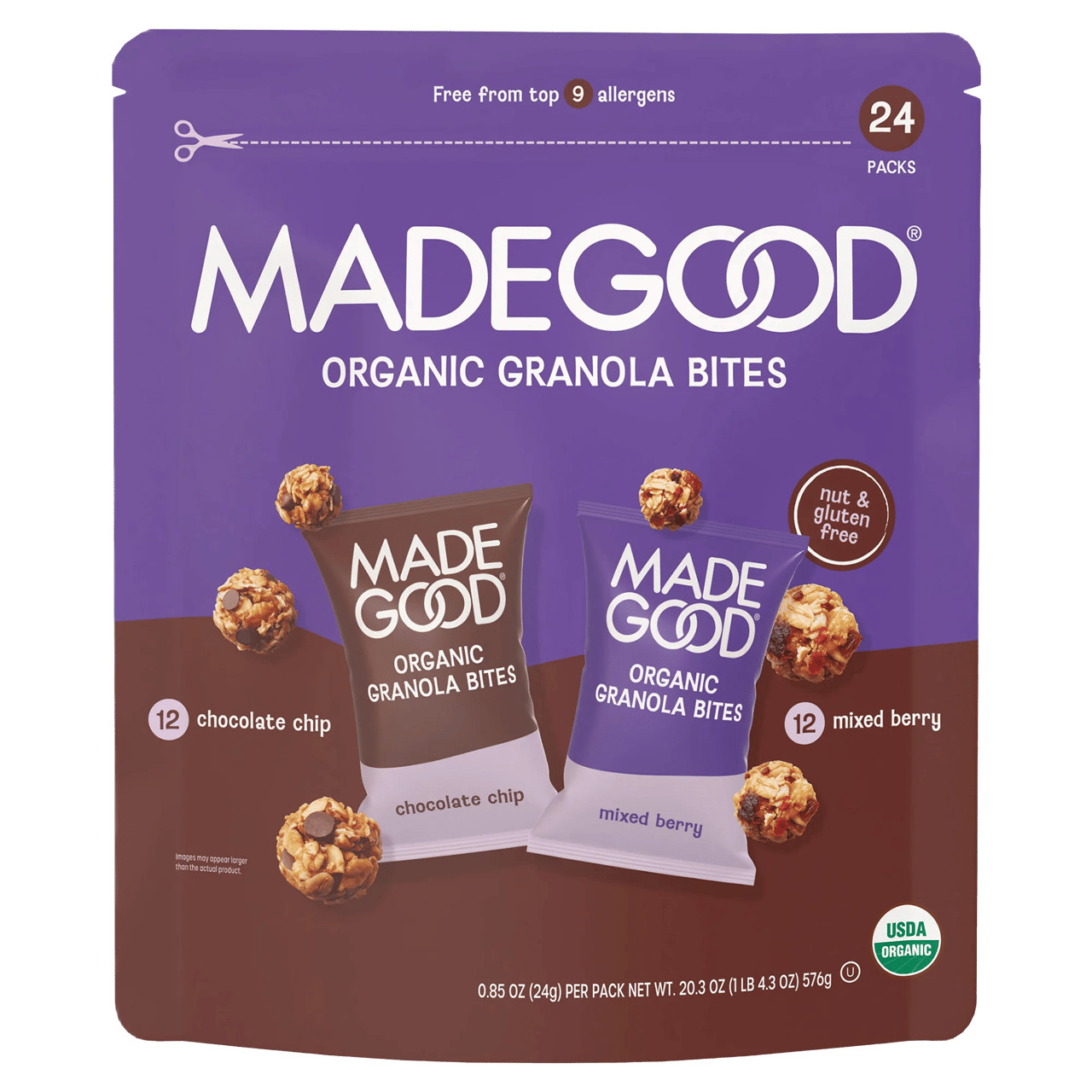 Made Good Organic Granola Minis Variety Pack 0.85 oz 24 Count EXP 09/2026