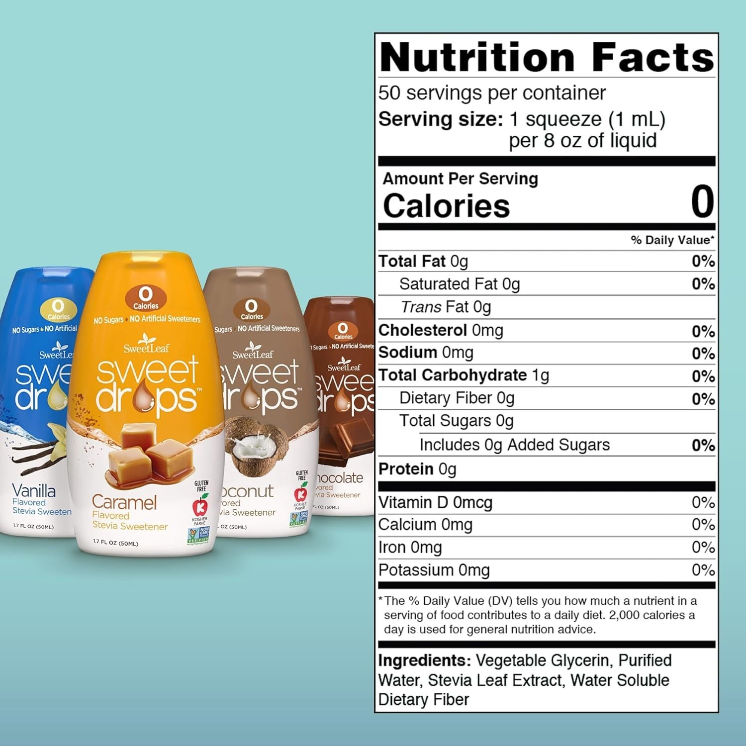 SweetLeaf Sweet Drops Variety Pack – Natural, Keto-Friendly Sweeteners, 1.7 Oz