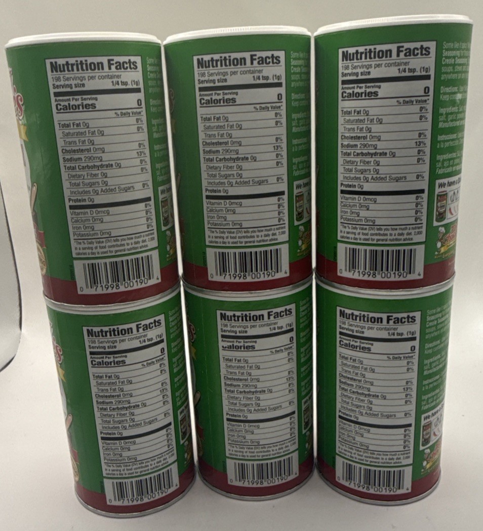 Lot Of 6 Tony Chachere’s More Spice Seasoning 7 oz 12/27 Date (14% Less Sodium)