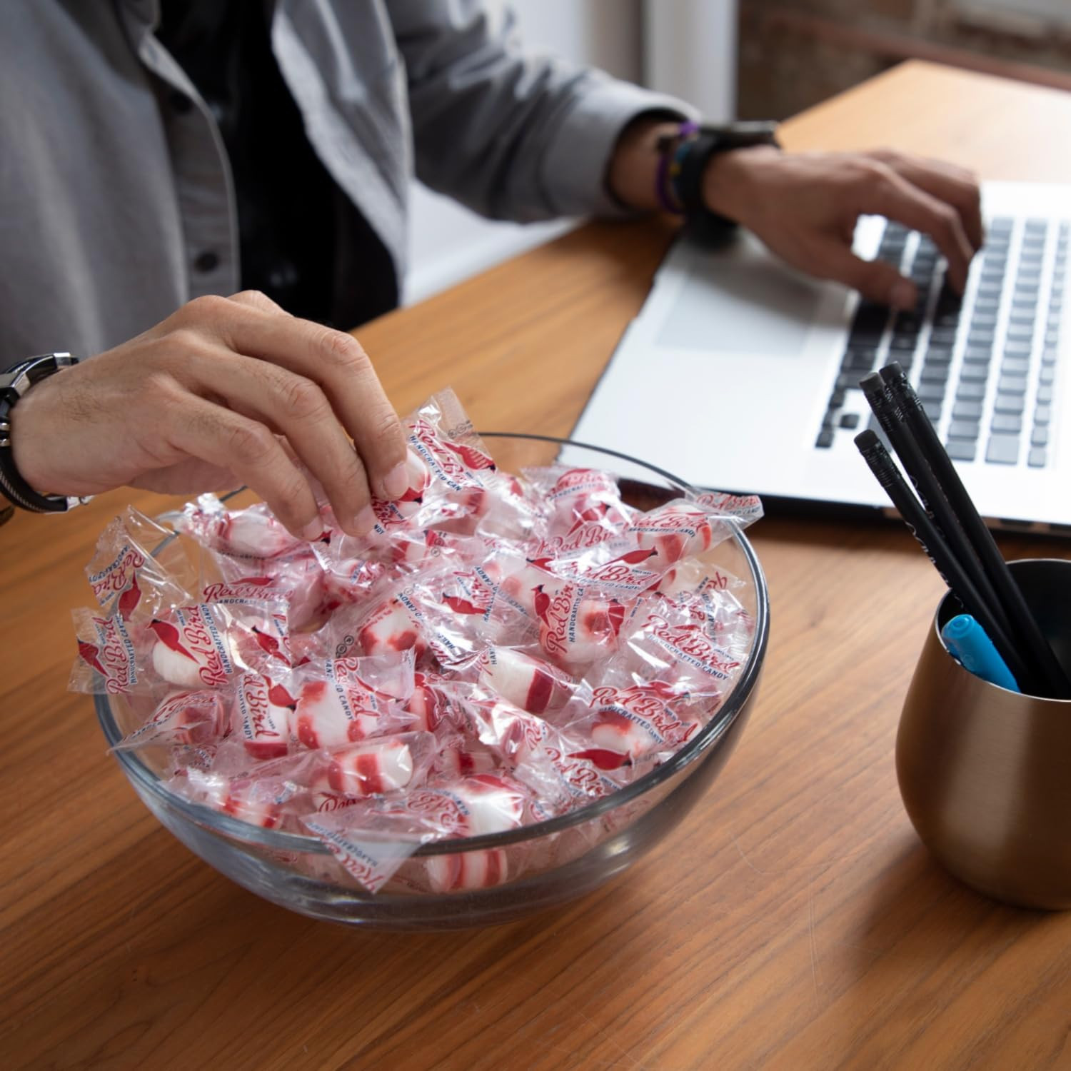 Soft Peppermint Candy Mints, Bulk Candy Individually Wrapped, Branded Wrapper, 1