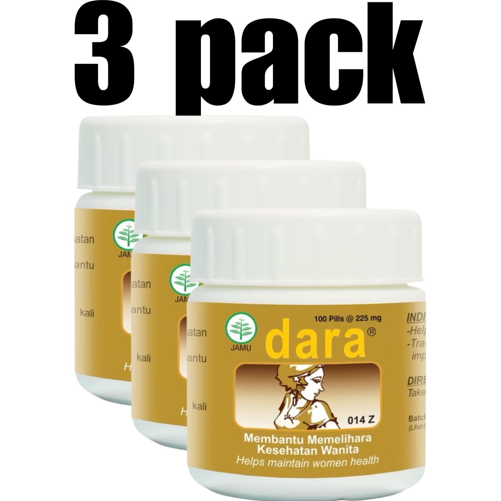 3x Dara 100 Pills Herbs Spices Extract Natural Organic Pure Herbal Health