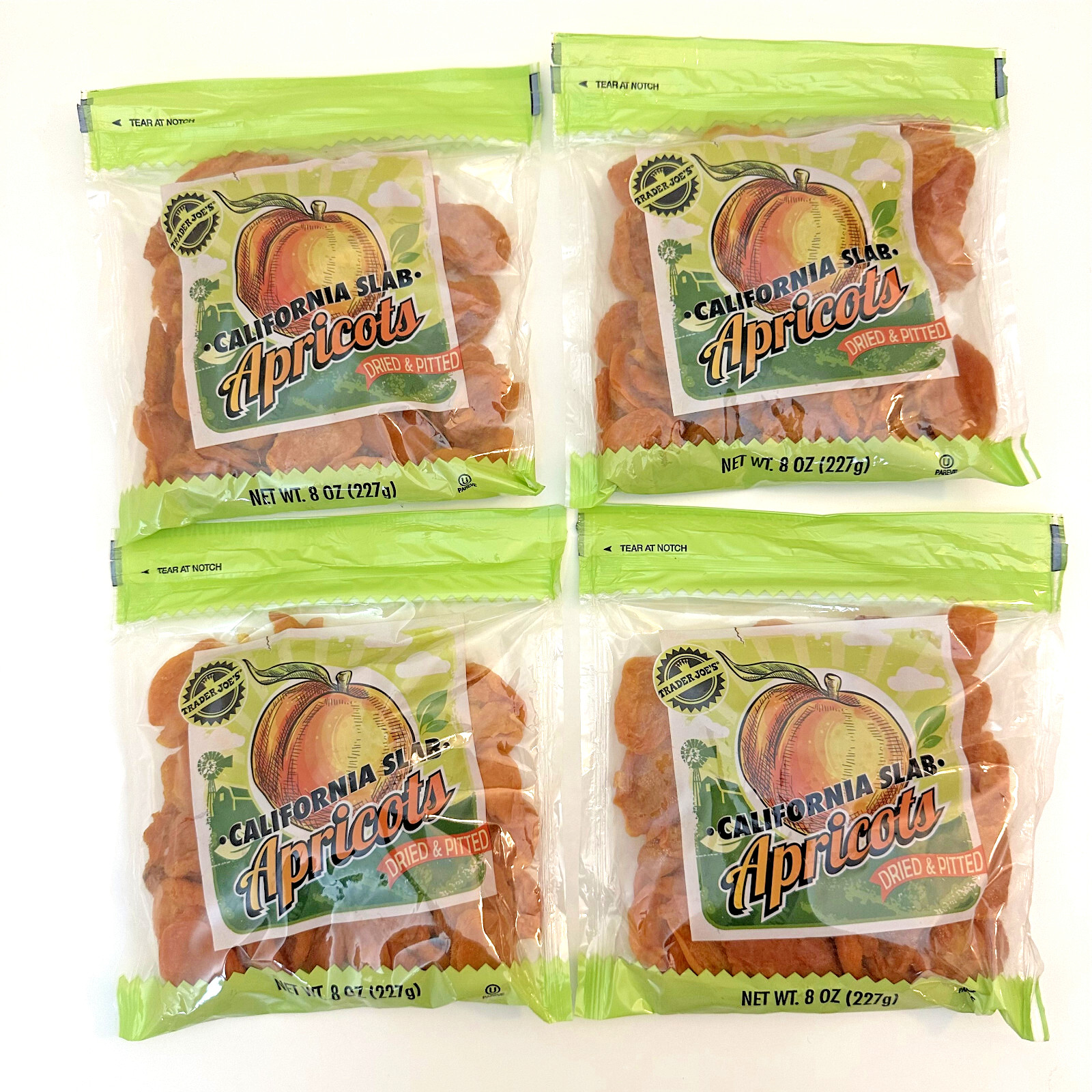 4 Pack Trader Joe’s California Slab Apricots Dried & Pitted No Sugar Added
