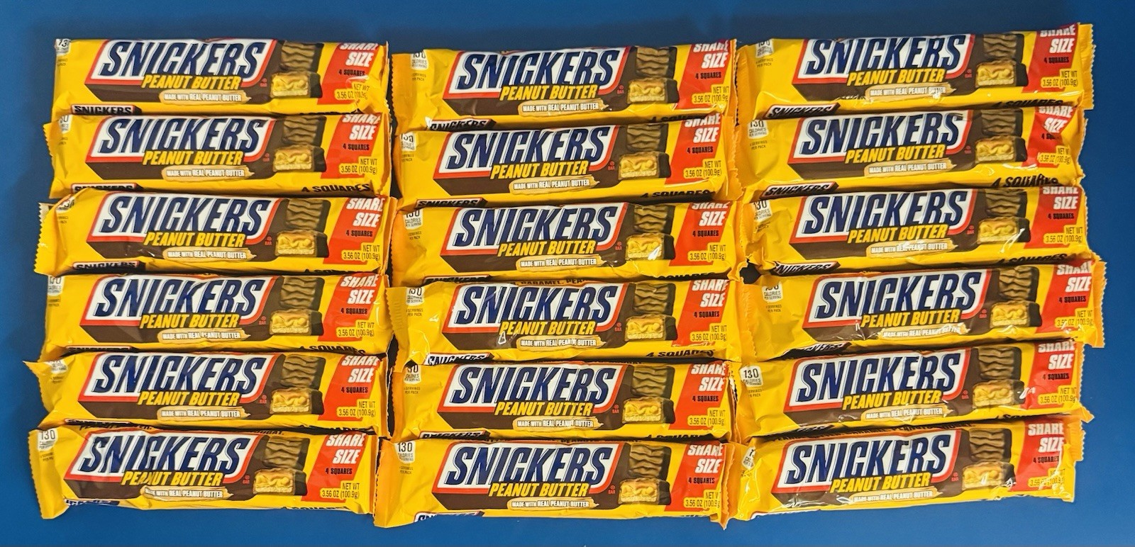 (18) Snickers Peanut Butter 3.56 oz. Bulk Lot BB: 02/2027